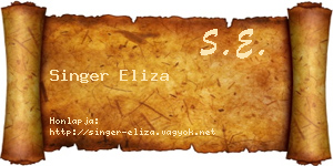 Singer Eliza névjegykártya